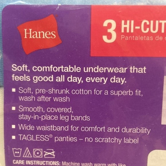Hanes Hi Cut Underwear Panties Size 7 Women Cotton Blend Large - Picture 9 of 13